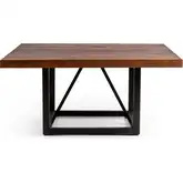 Messina 60" Square Dining Table in Brown Reclaimed Pine & Iron