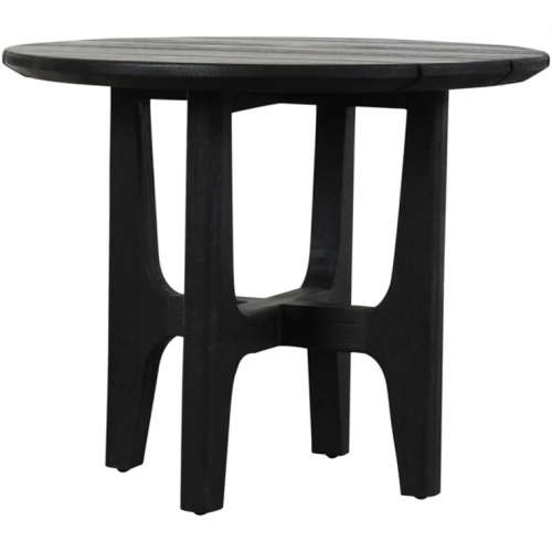Dawn Outdoor 23.5" Round Coffee Table in Black