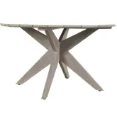 Alameda Outdoor 53" Round Dining Table in Gray Teak Wood
