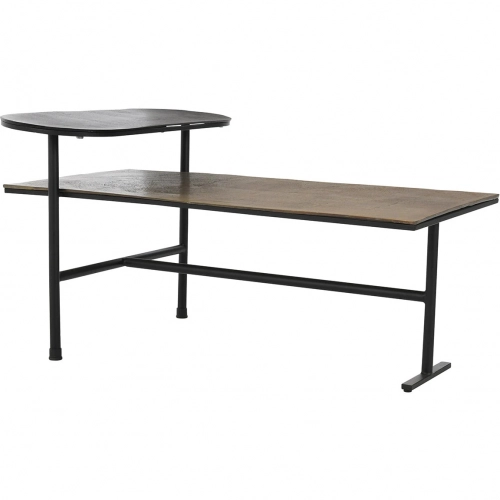 Wagner 42" Coffee Table in Dark Antique & Antique Brass