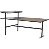 Wagner 42" Coffee Table in Dark Antique & Antique Brass