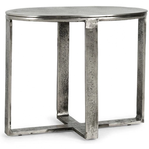 Flores 27" Oval End Table in Cast Aluminum