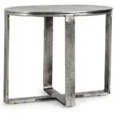 Flores 27" Oval End Table in Cast Aluminum