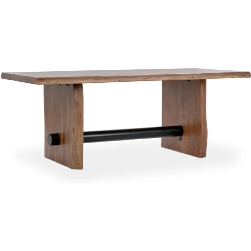 Brinton 80" Dining Table in Acorn Brown Solid Acacia Wood & Black