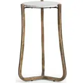 Emilia End Table in Snow Fall White Marble & Iron
