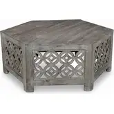 Hexagon Coffee Table in Ash Gray Mango Wood