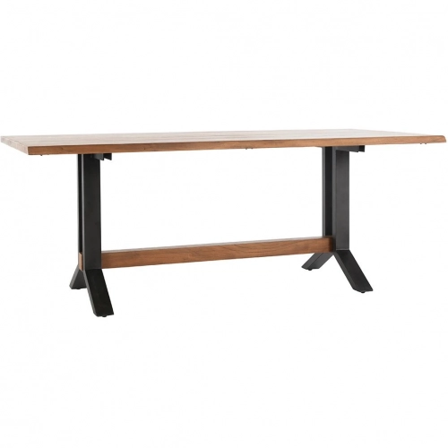 Bellamy 78" Dining Table in Acacia Wood on Iron Base