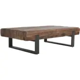 Duarte 55" Coffee Table in Reclaimed Oak & Metal