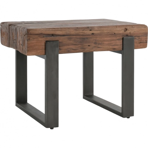 Duarte 30" End Table in Reclaimed Oak & Metal