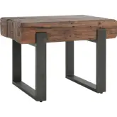 Duarte 30" End Table in Reclaimed Oak & Metal