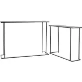 Jonah Console Table Set in Silver & Black Metal (Set of 2)
