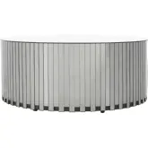 Victoria 35" Round Coffee Table in Mirror & Black