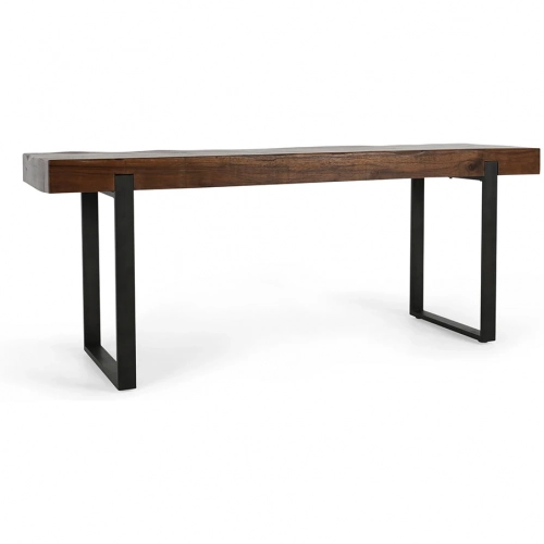 Duarte 92" Counter Dining Table in Live Edge Brown Mixed Reclaimed Wood & Iron