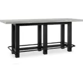 Ojai 86" Counter Dining Table in Concrete Laminate & Grey Reclaimed Pine