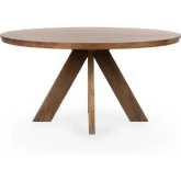 Rodrigo 60" Round Dining Table in Hickory Brown Finish Wood