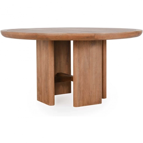 Selena 60" Round Dining Table in Umber Finish Mango Wood