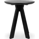 Rodrigo Round Counter Dining Table in Black Solid Mango Wood