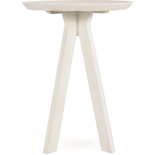 Rodrigo 32" Round Bar Table in White Wash Mango Wood
