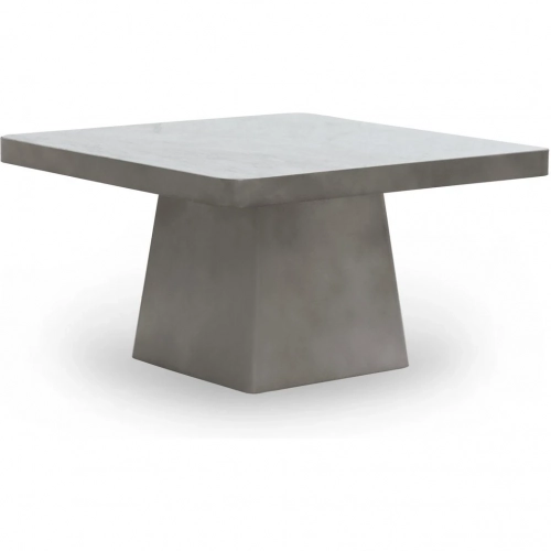 Far 31" Square Coffee Table in Marble & Metal