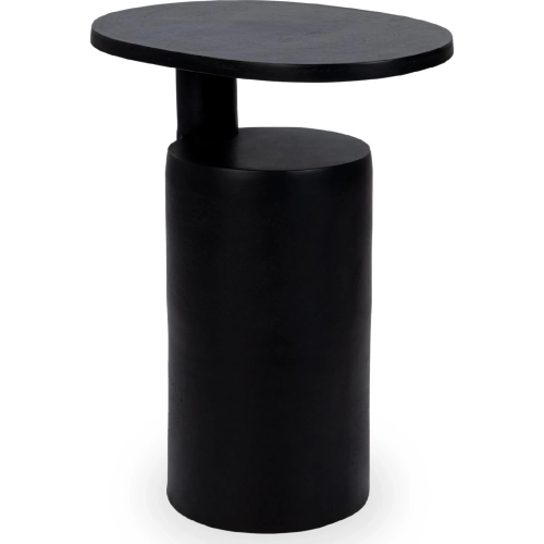 Decklyn Accent Side End Table in Black Cast Aluminum