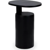 Decklyn Accent Side End Table in Black Cast Aluminum