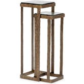 Gillian Nesting Accent Tables in Brass Steel & Cast Glass