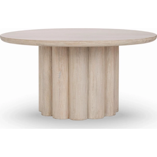 Beau 60" Round Dining Table in Cream Off-White Mango Wood