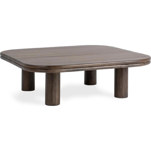 Miranda Square Coffee Table in Cocoa Brown Finish Mango Wood
