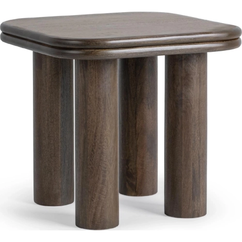 Miranda End Table in Cocoa Brown Finish Mango Wood