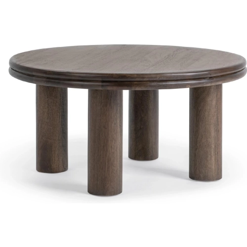 Miranda Round Coffee Table in Cocoa Brown Finish Mango Wood