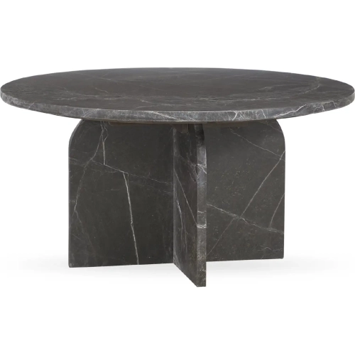 Briley 32" Round End Table in Dark Green Marble