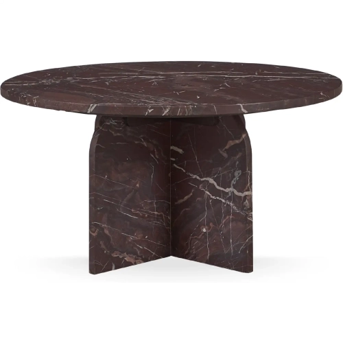 Reilly Round Coffee Table in Merlot Marble