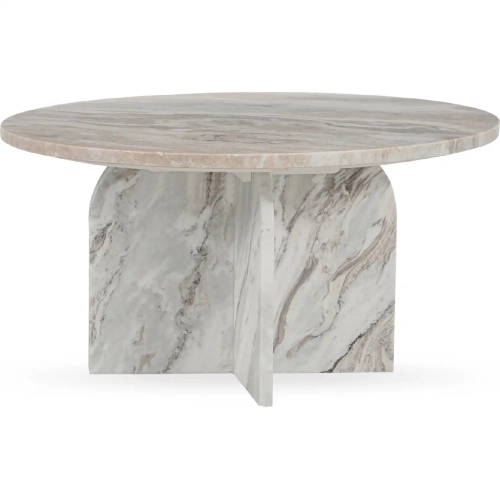 Reilly Round Coffee Table in Rusty Gray Marble