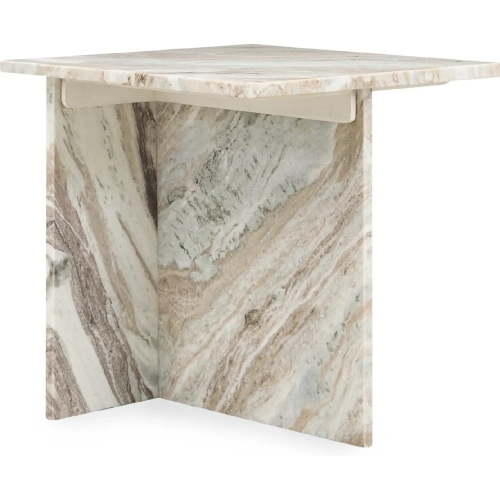 Bexly Square End Table in Gray Multicolor Marble