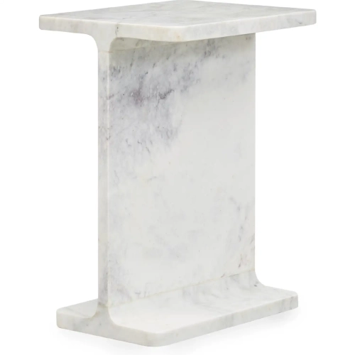Delaney End Table in White Marble