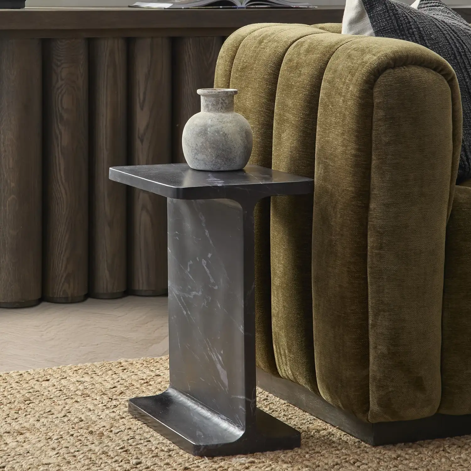 Delaney End Table in Rust Black Marble - Thumbnail 3