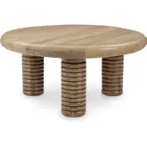 Ilaria Round Coffee Table in Walnut Brown Reclaimed Wood