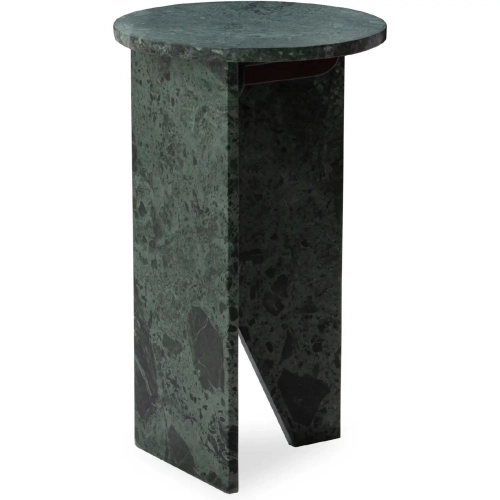 Briley 12" Round End Table in Green Emerald Marble