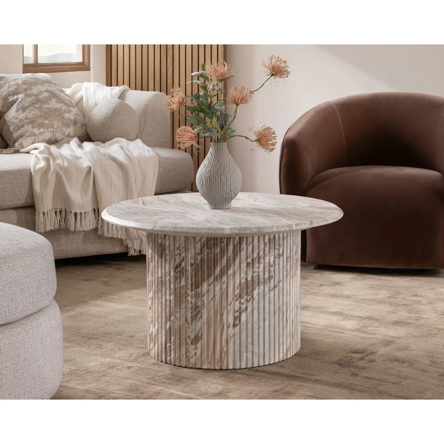 Classic Home Nordens Round Coffee Table - Thumbnail 2