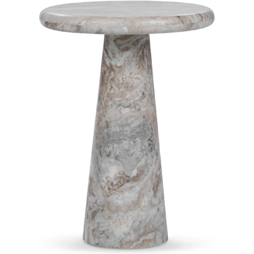 Huxley 16" Round End Table in Rusty Gray Marble