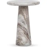 Huxley 18" Round End Table in Rusty Gray Marble