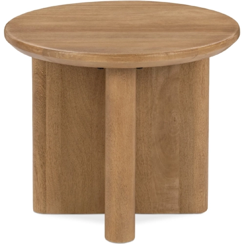 Montengo Round End Table in Natural Maple Finish Wood
