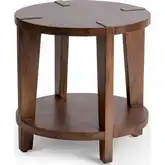 Alenna 25" Round End Table in Tundra Brown Mango Wood