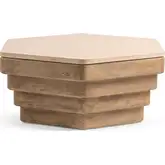 Verenna Coffee Table in Duskwood Travertine & Mango Wood