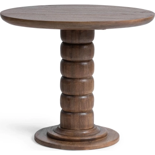 Hillrose 36" Round Dining Table in Pecan Brown Finish Mango Wood