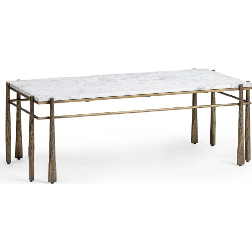 Jasmine Coffee Table in Moonstone White Marble & Iron