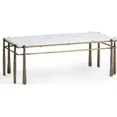 Jasmine Coffee Table in Moonstone White Marble & Iron
