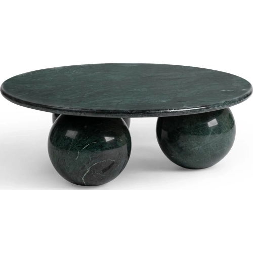 Castello 39" Round Coffee Table in Forest Green Marble