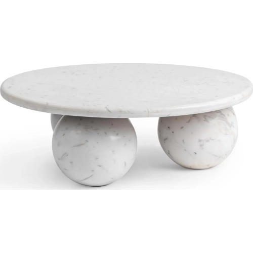 Castello 39" Round Coffee Table in Atenea White Marble