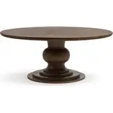 Hera 72" Round Pedestal Dining Table in Pecan Brown Mango Wood